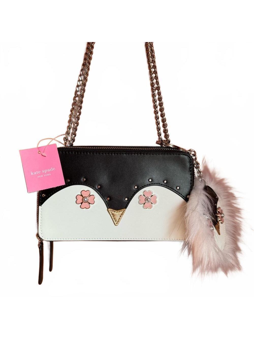 Kate Spade Frosty Chain Crossbody Penguin Purse NWT with Matching Keychain